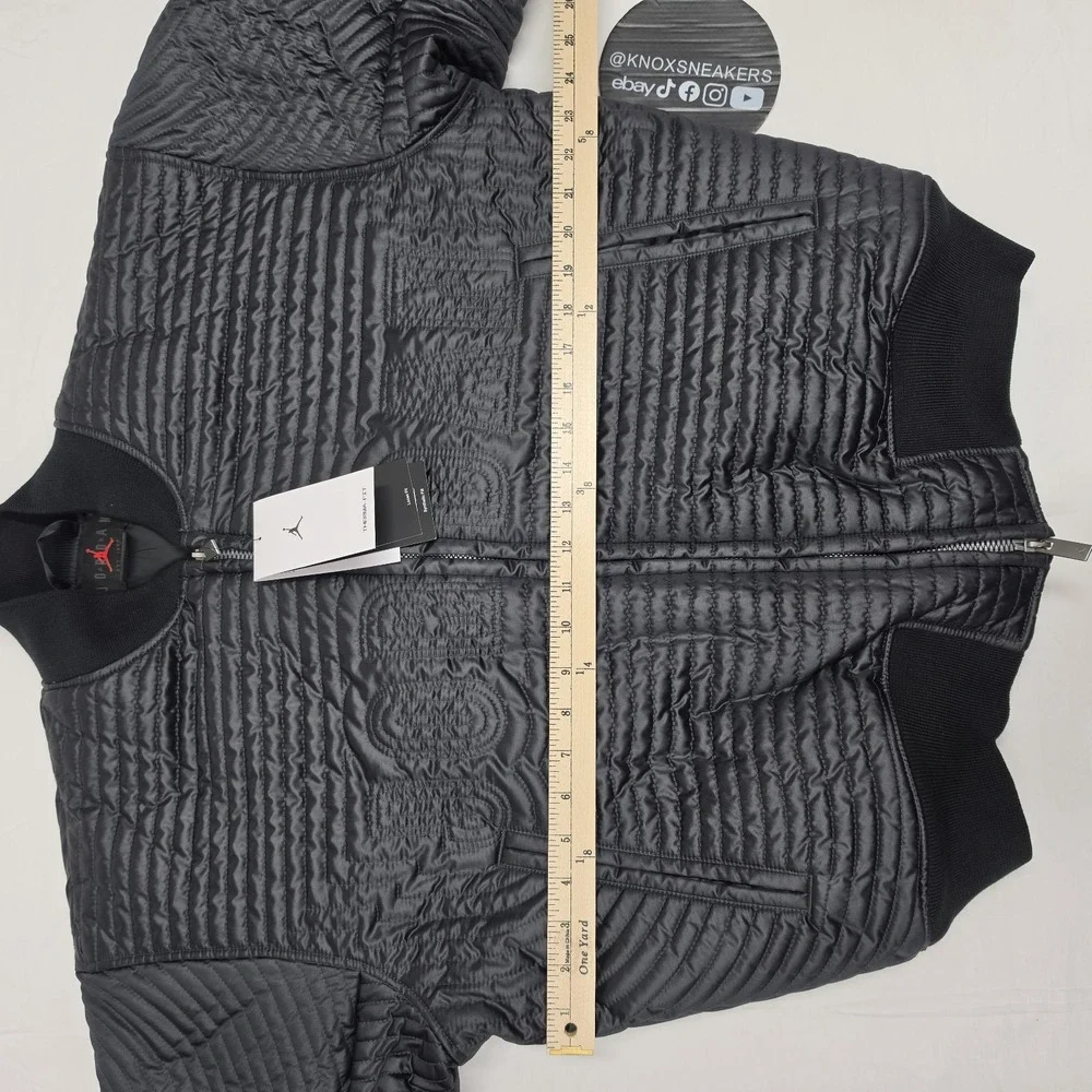 Jordan Flight Varsity Full Zip Quilted Black Jacket II5314-010 Men's Size Small
